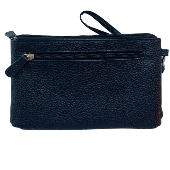 NICOLE MILLER Colorful Wristlet Wallet Purse Tons of Space & Pockets! Black Blue - Picture 11 of 11